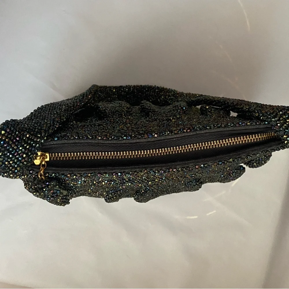 Elegant Black Beaded Women's Bag